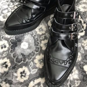 T.U.K. Pointed Toe 3-Buckle Low Sole Creeper Boot